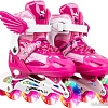 Роликовые коньки Ricos OG3873F с комплектом защиты (р. 32-37, розовый)