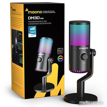 Проводной микрофон Maono DM30 RGB (розовый)