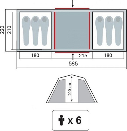 Кемпинговая палатка TRAMP Brest 6 v2 (песочный)