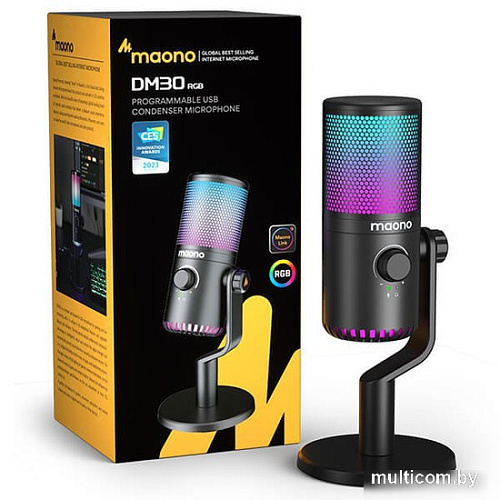 Проводной микрофон Maono DM30 RGB (розовый)