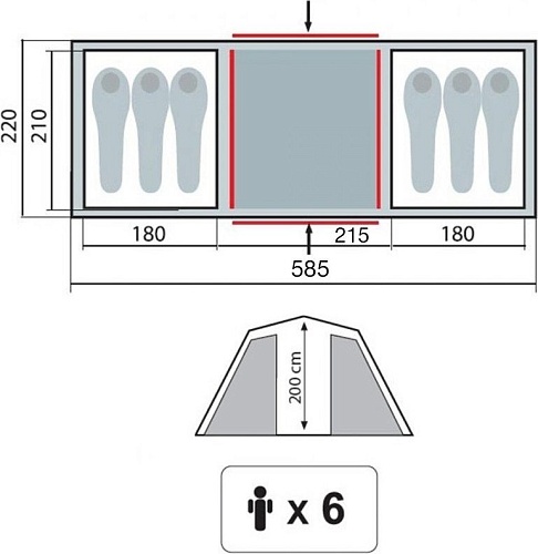 Кемпинговая палатка TRAMP Brest 6 v2 (песочный)