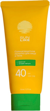 Молочко солнцезащитное Sun Like Для лица и тела SPF40 (150мл)