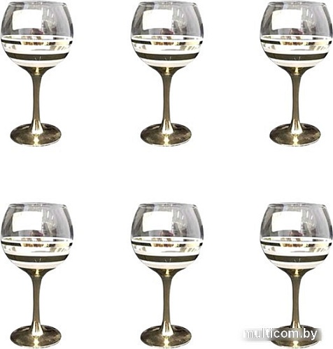 Набор бокалов для вина Glasstar Line Gold LNK224-411-3 (6 шт)