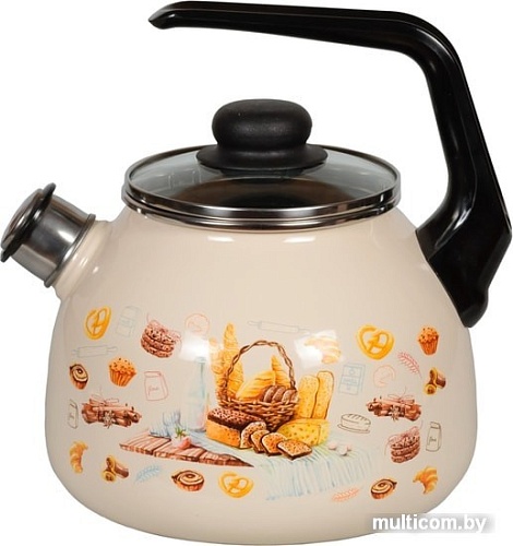 Чайник со свистком СтальЭмаль Хлеб 4с209я