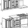 Готовая кухня Интермебель Бостон-1 1.2 (акация белая/акация белая/дуб вотан)