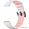Ремешок Rumi силиконовый для Huawei Band 7 (белый/розовый)