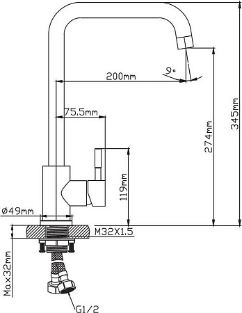 Смеситель Diadonna D46-0004S