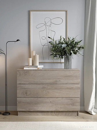 Комод Горизонт Нео 1050 3 ящика (дуб эндгрейн)