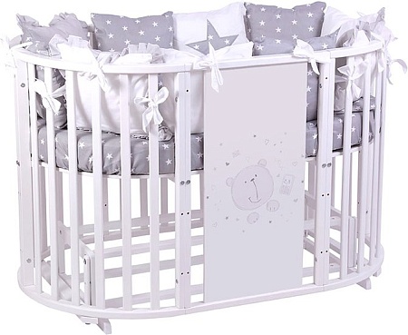 Кроватка-трансформер Polini Kids French 925 Teddy (белый)