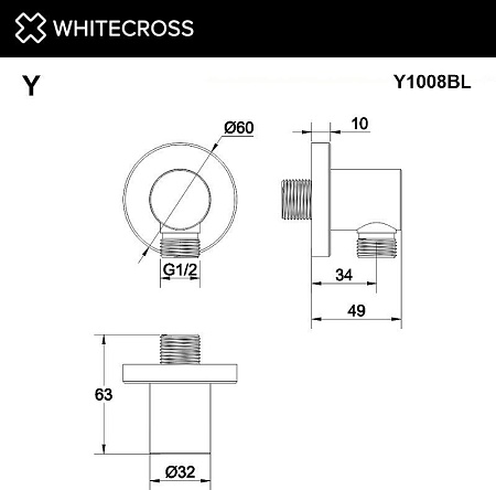 Шланговое подключение Whitecross Y1008GLB (брашированное золото)