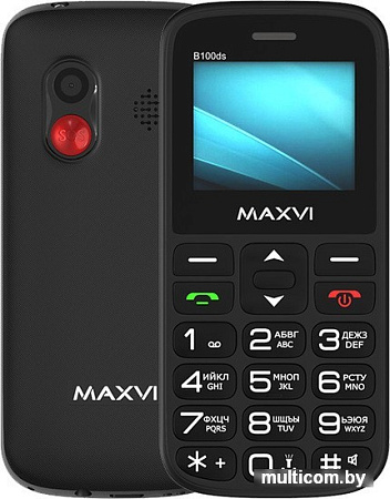 Кнопочный телефон Maxvi B100ds (черный)