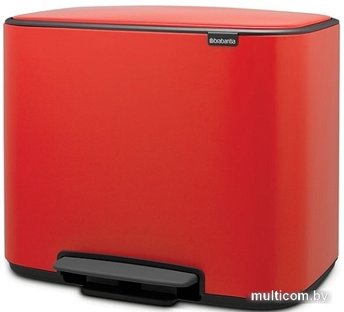 Brabantia Bo Pedal Bin 3 x 11л (пламенно-красный)
