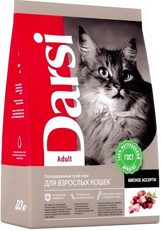 Сухой корм для кошек Darsi для взрослых кошек мясное ассорти 10 кг