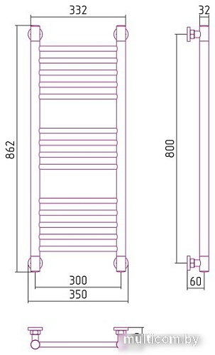 Полотенцесушитель Сунержа Богема+ прямая 800х300 032-0220-8030