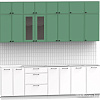 Готовая кухня Интермебель Лион-9 2.6м без столешницы (мята софт/белый софт)