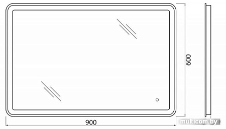 Зеркало BelBagno SPC-MAR-900-600-LED-TCH-WARM