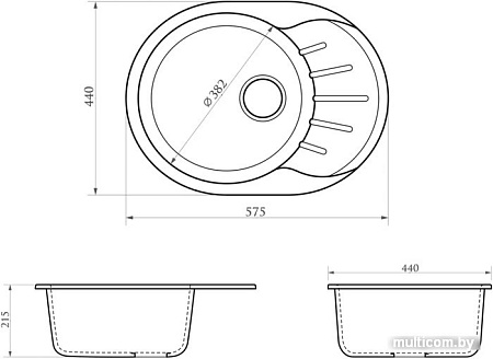 Кухонная мойка Berge BG-5801 (серый глянцевый)
