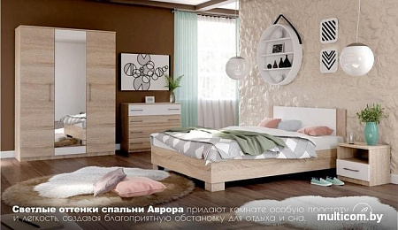 Шкаф распашной Империал Аврора 4-х дверный (дуб сонома/белый)