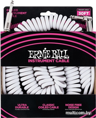 Гитарный кабель Ernie Ball P06045 6.3 мм - 6.3 мм (9.14 м, белый)