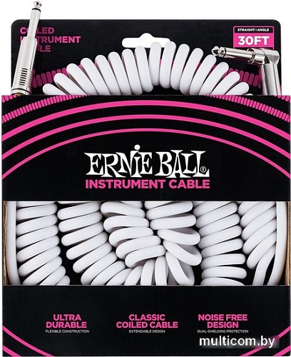 Гитарный кабель Ernie Ball P06045 6.3 мм - 6.3 мм (9.14 м, белый)