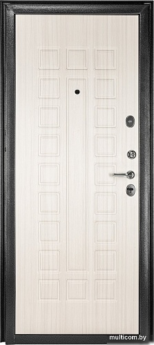 Металлическая дверь Guard MG60 МДФ 87х205 правая (черное серебро/белый ясень)