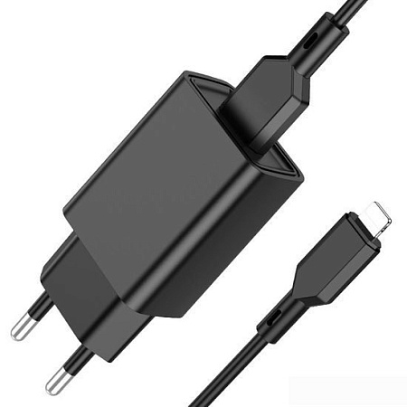 Сетевое зарядное Borofone BA68A Lightning (черный)