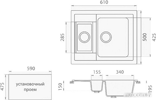 Кухонная мойка Gerhans C01 (белый)
