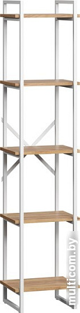 Стеллаж LoftyHome Мальборк 40 1556402 (дуб с белым основанием)