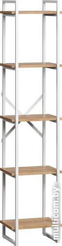 Стеллаж LoftyHome Мальборк 40 1556402 (дуб с белым основанием)
