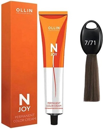 Крем-краска Ollin Professional N-Joy Color Cream 7/71 русый коричнево-пепельный 100 мл