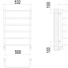 Полотенцесушитель TERMINUS Стандарт П6 500x600 нп