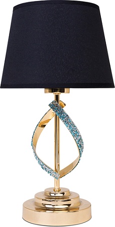 Настольная лампа Lucia Стразы 323 (золото/бирюзовый/черный)