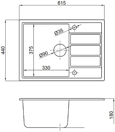 Кухонная мойка Marblan Recta L (серый)