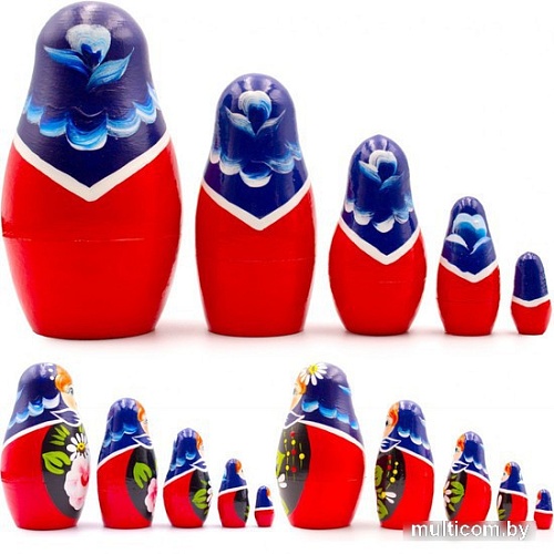 Развивающая игра Брестская Матрешка C георгинами и ромашками (набор 5 шт)