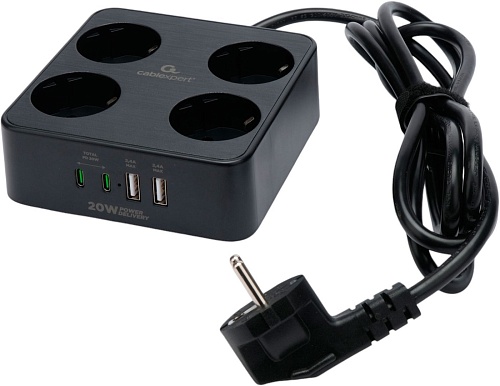 Сетевой фильтр Cablexpert PLT-4-C2U2-B-2