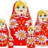 Развивающая игра Брестская Матрешка В красном наряде с ромашками (набор 5 шт)