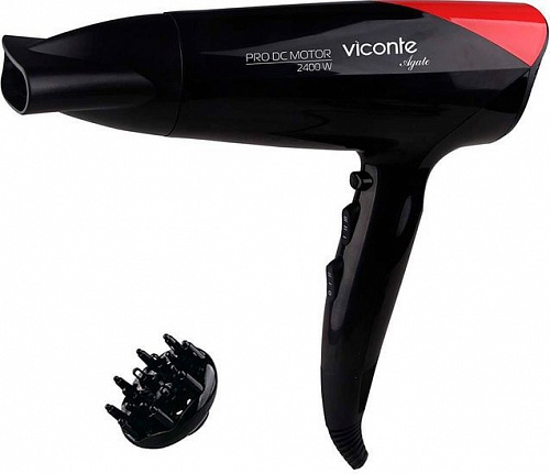 Фен Viconte VC-3725 (черный/красный)