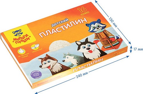 Пластилин Мульти-пульти Енот на Аляске ДП_10236 (16цв)