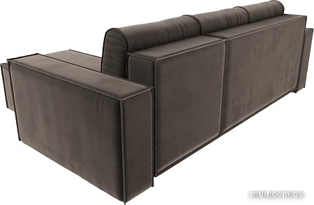 Угловой диван Mebelico Куба угловой 108647 (правый, БНП, велюр, коричневый)