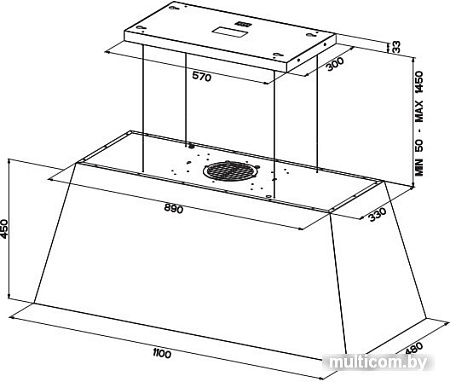 Кухонная вытяжка Faber Chloe XL IS.CG Matt F110 321.0506.537