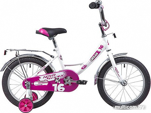 Детский велосипед Novatrack Urban 16 (белый/фиолетовый, 2019)