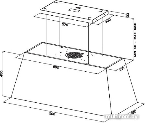 Кухонная вытяжка Faber Chloe XL IS.CG Matt F110 321.0506.537