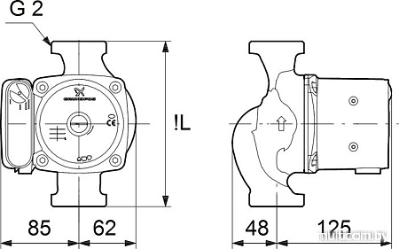 Циркуляционный насос Grundfos UPS 32-55 180