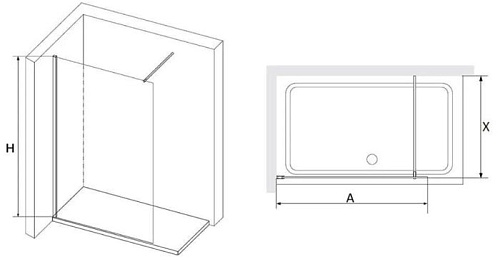 Душевая стенка RGW WA-010B 90 (черный/матовое стекло)