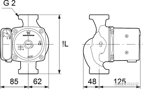 Циркуляционный насос Grundfos UPS 32-55 180