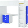 Кровать-чердак Ikea Стува/Фритидс 200x90 (3 ящика, 2 дверцы, бел/красный) 292.580.23