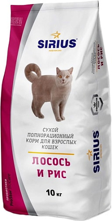 Sirius лосось и рис 10 кг