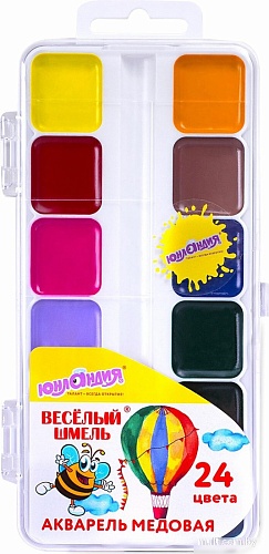 Акварельные краски Юнландия Веселый шмель 192363 (24 цв)