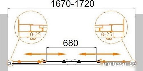 Душевая дверь Cezares Molveno-BF-2-170-C-Boro-IV
