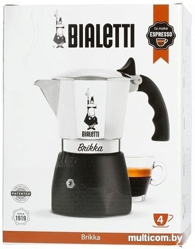 Гейзерная кофеварка Bialetti Brikka 2020 (черный, 4 порции)